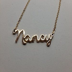 Nancy Name Necklace Personalized chain Gold Tone